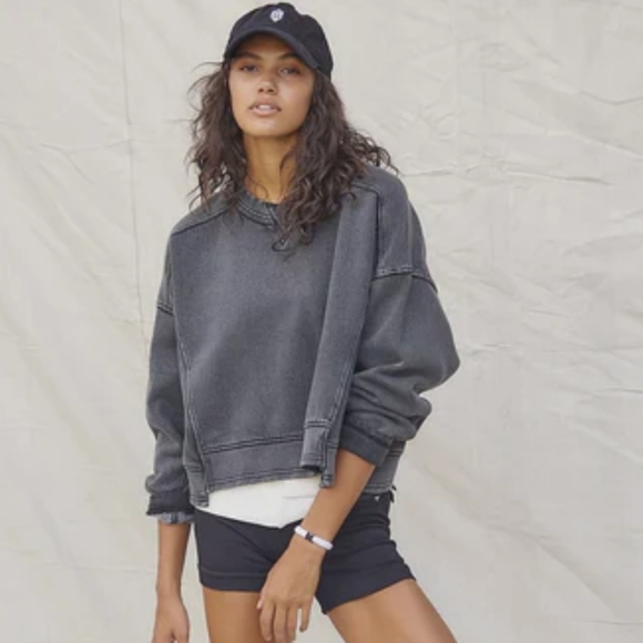 Free People Tops - NWT Free People FP Movement Intercept Pullover Washed Black Size XL
